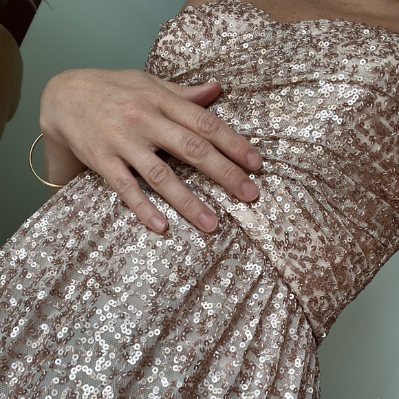 Amsale rose gold sweatheart strapless bridesmaids dress - Picture 11 of 12